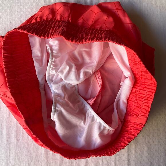 Athletic Women’s Workout Lined Shorts size L (10-12), Hot Orange, Elastic Waist - Picture 6 of 7